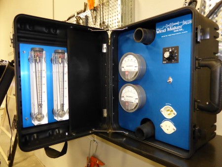 The Wind Maker Plus test kit looked like a robust testing apparatus for doing both air leakage and rain water intrusion testing.